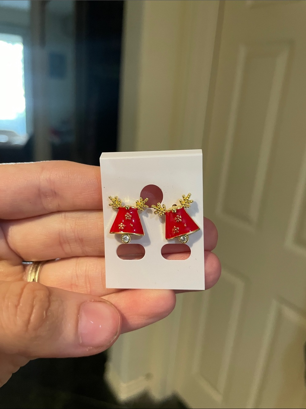Holiday Reindeer Bell Earrings - Picture 3 of 4